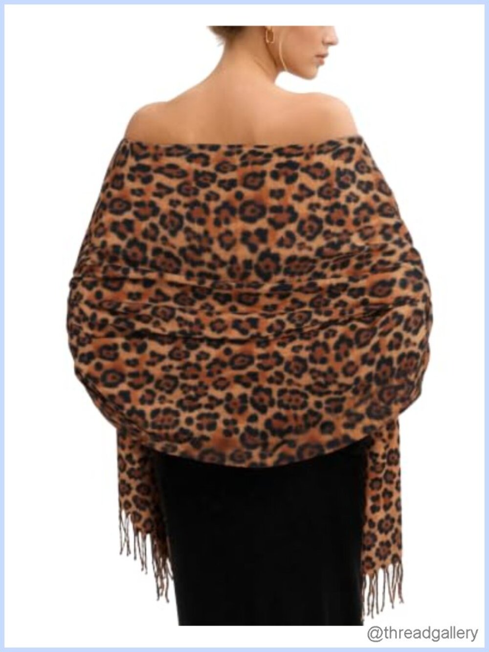 Oversized Leopard Print Pashmina Shawl Wrap Scarf Women 100% Polyester